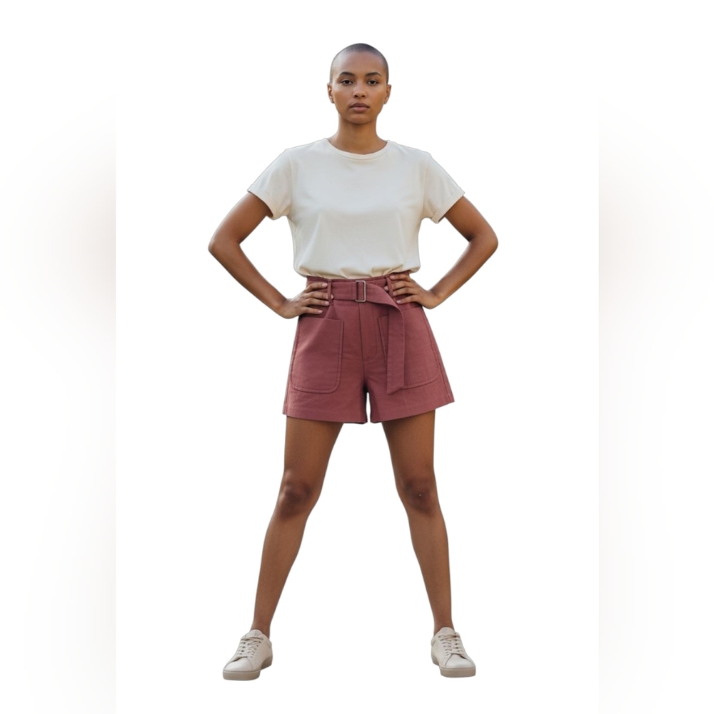 Sandro Semicasual Rust Shorts with Belt
